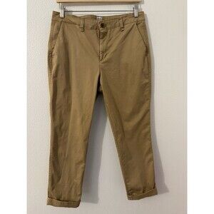 GAP Women's Pants Girlfriend Chino Khaki Tan Size 8 Cotton Stretch Excellent